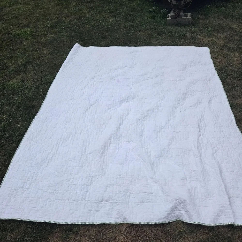 VTG Full Size Colormate Patchwork Quilt Lone Star Floral Gingham 76x96 Sears